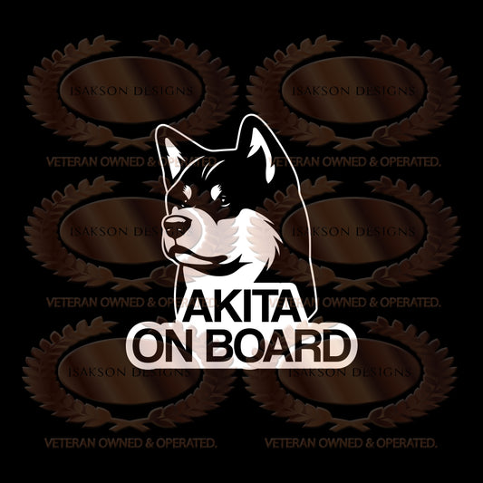 Akita On Board Sticker