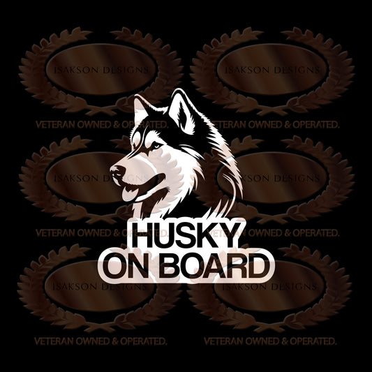 Siberian Husky On Board Sticker