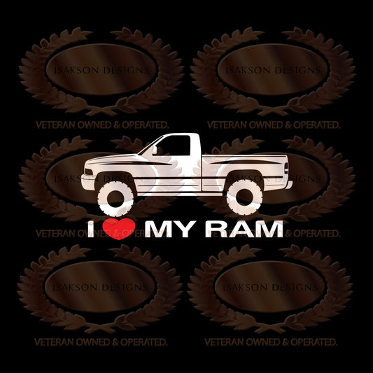 I Love My Dodge Ram Lifted Sticker