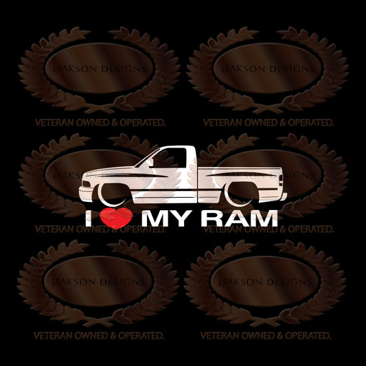 I Love My Dodge Ram Sticker