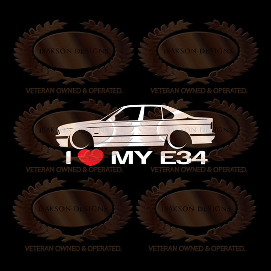 I Love My BMW E34 Sticker