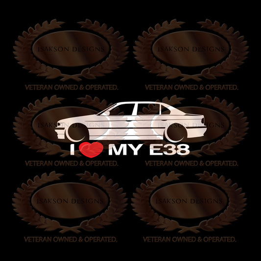 I Love My BMW E38 Sticker