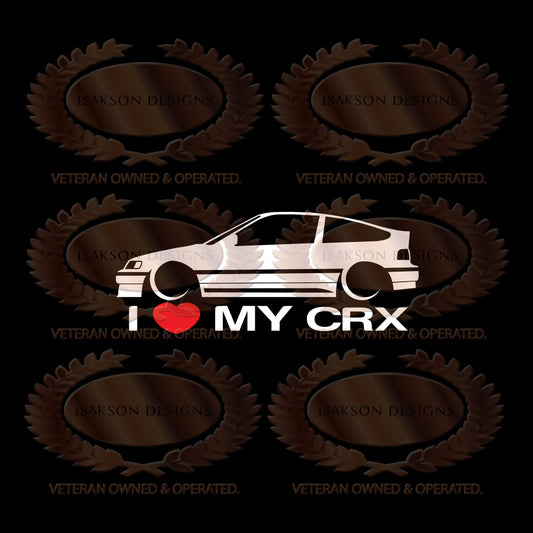 I Love My Honda CRX Sticker