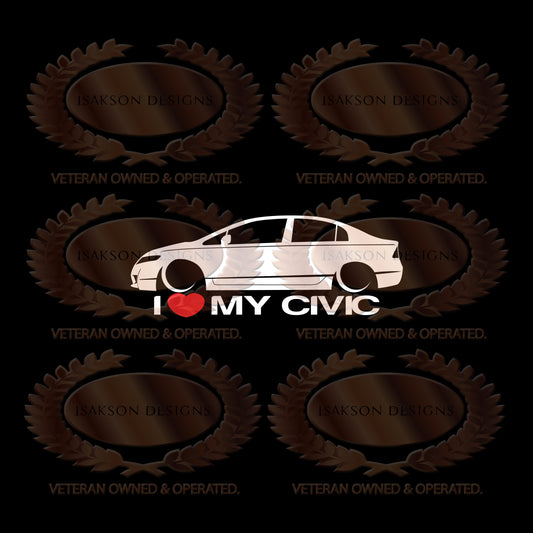 I Love My Honda Civic FA1 Sedan Sticker