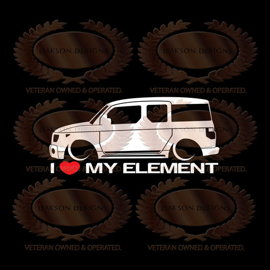 I Love My Honda Element Sticker