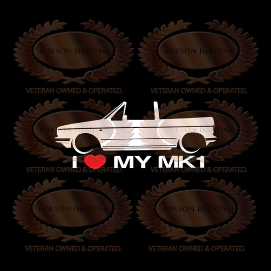 I Love My Volkswagen MK1 Golf Cabrio Cabriolet Sticker