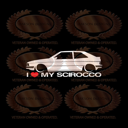 I Love My Volkswagen MK1 Scirocco Sticker