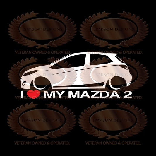 I Love My Mazda 2 Sticker