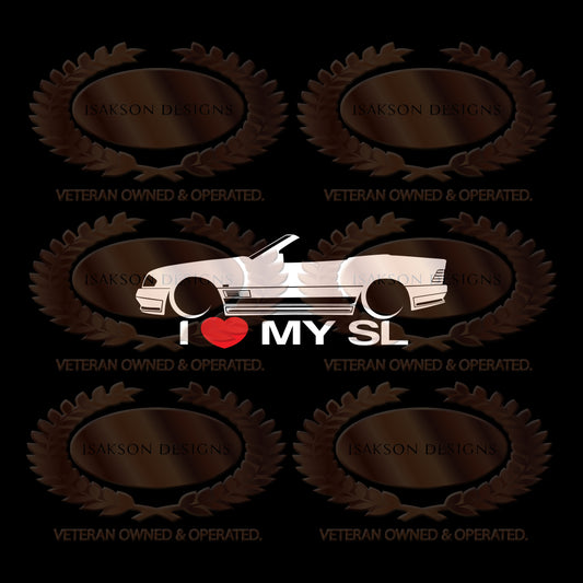 I Love My Mercedes SL R129 Sticker