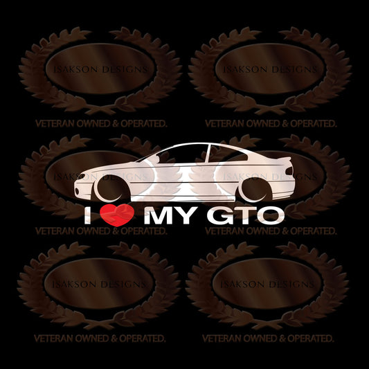 I Love My Pontiac GTO Sticker