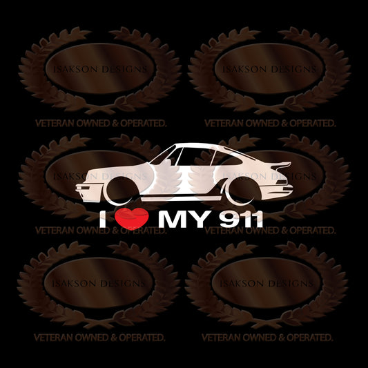 I Love My Porsche 911 Sticker