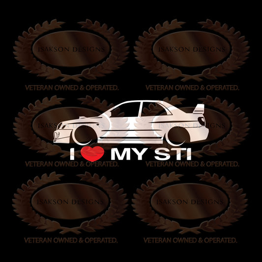 I Love My Subaru WRX STI Sticker