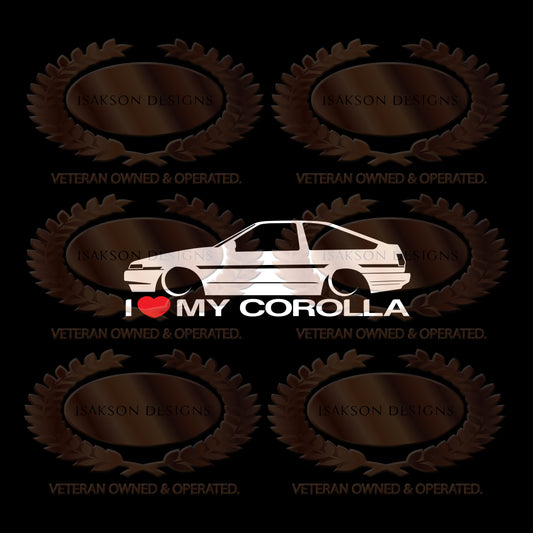 I Love My Toyota Corolla AE86 Sticker