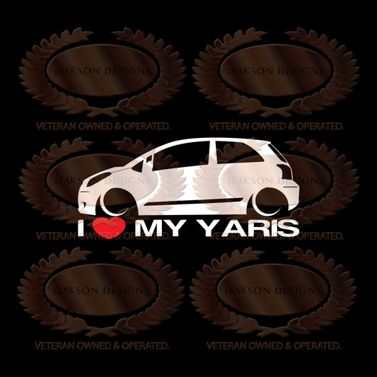 I Love My Toyota Yaris Sticker