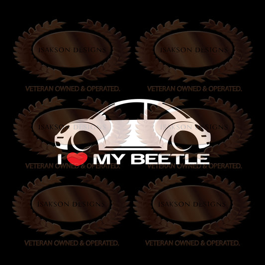 I Love My Volkswagen New Beetle Sticker