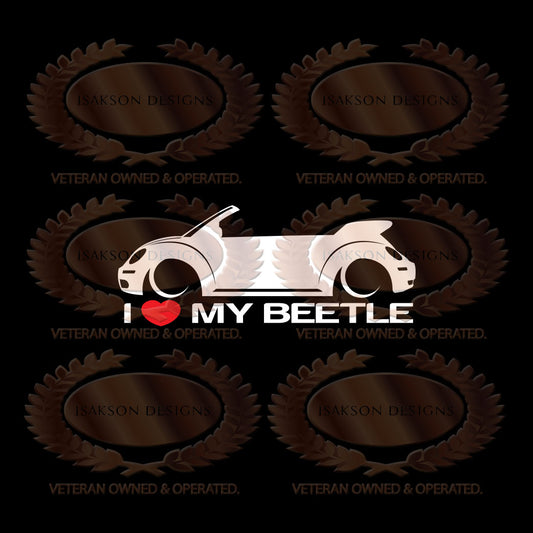 I Love My Volkswagen New Beetle Convertible Sticker