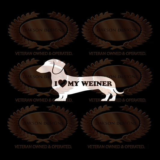 I Love My Weiner Dog Sticker