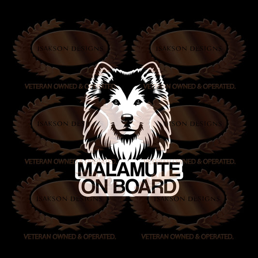 Alaskan Malamute On Board Sticker