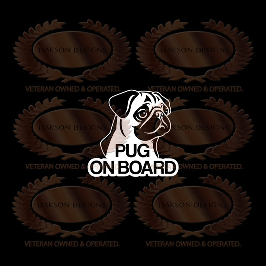 Pug On Board Sticker